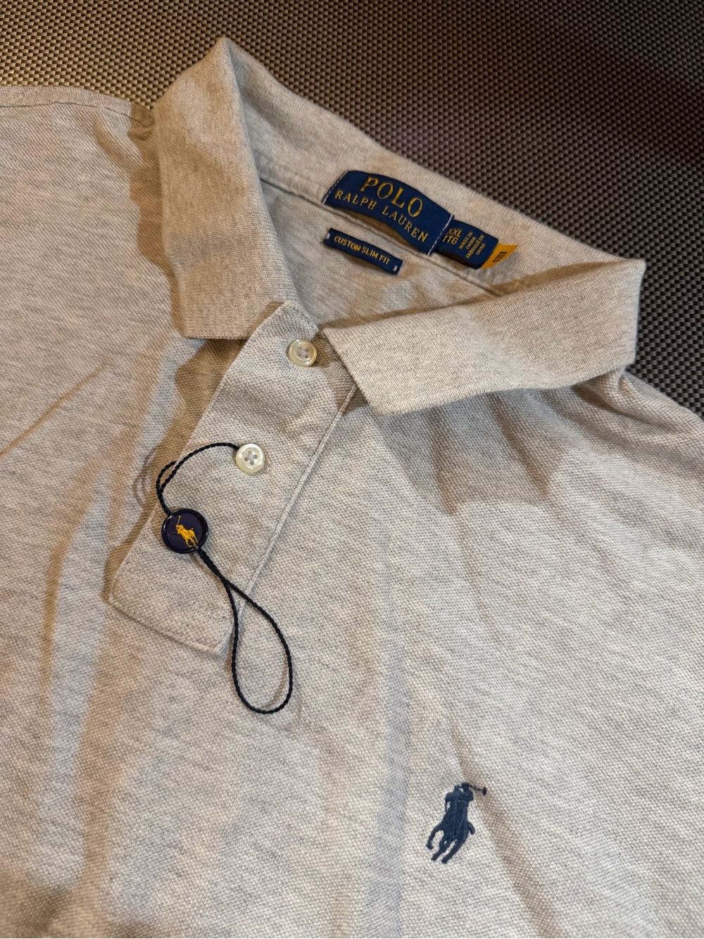 NWOT Polo by Ralph Lauren Light Gray Men's Pique Polo Shirt in size XXL